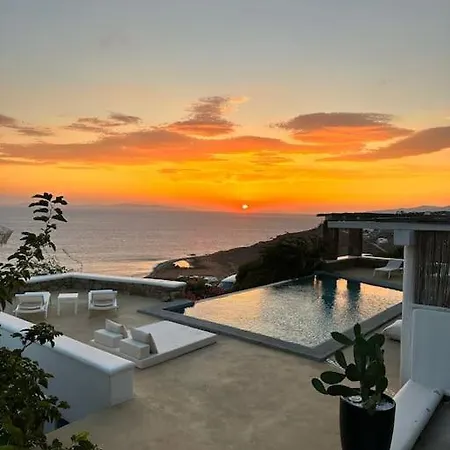 Eyeonsunset -private Pool-sea And Sunset View-privacy-quiete Villa Mykonos Town