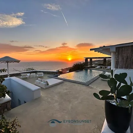 Eyeonsunset -private Pool-sea And Sunset View-privacy-quiete Villa Mykonos Town